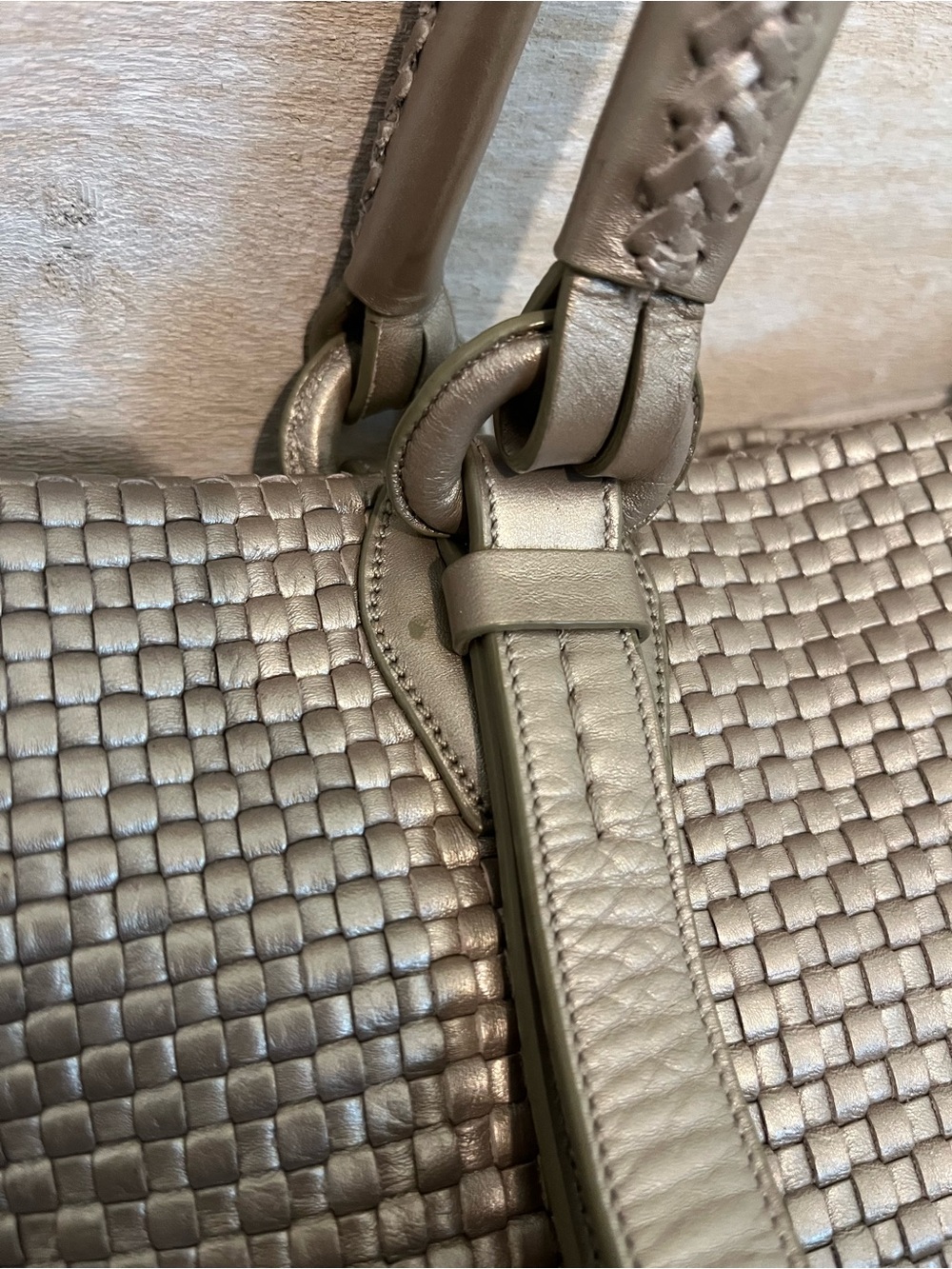 Cole Haan Metallic Woven Tote in Light Pewter - Picture 7 of 11
